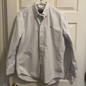 Vineyard Vines Whale Shirt Blue Stripe Oxford
